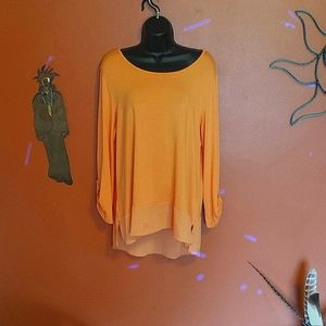 SOLD!💖Dreamsicle top 3/4 sleeve  EUC button roll